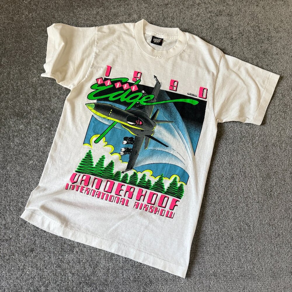 VTG 1990 Neon Screen Stars Best Vanderhoof International Airshow Graphic Size M